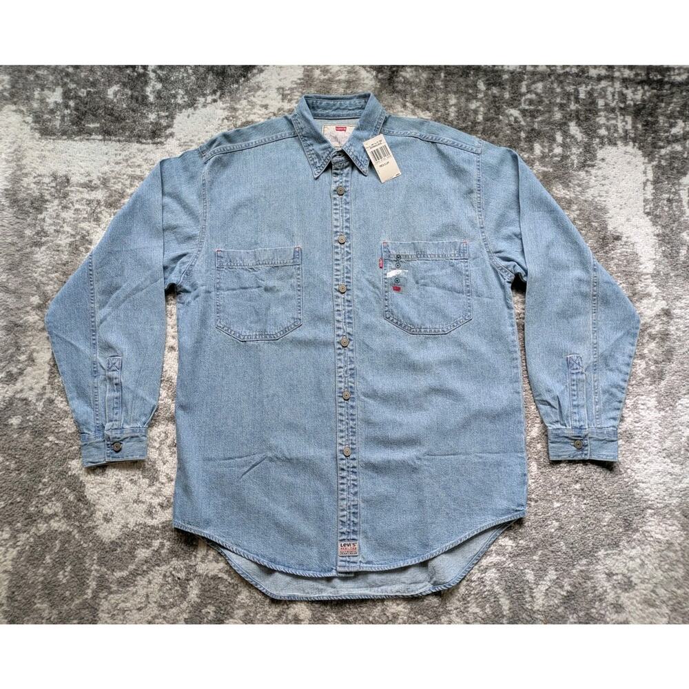 Vintage Levi's Denim Shirt, Light Wash - Medium - 1996 Hong Kong NWT